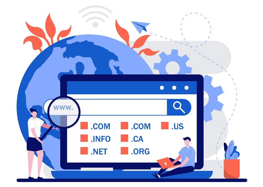 Domain registration and domain search illustration