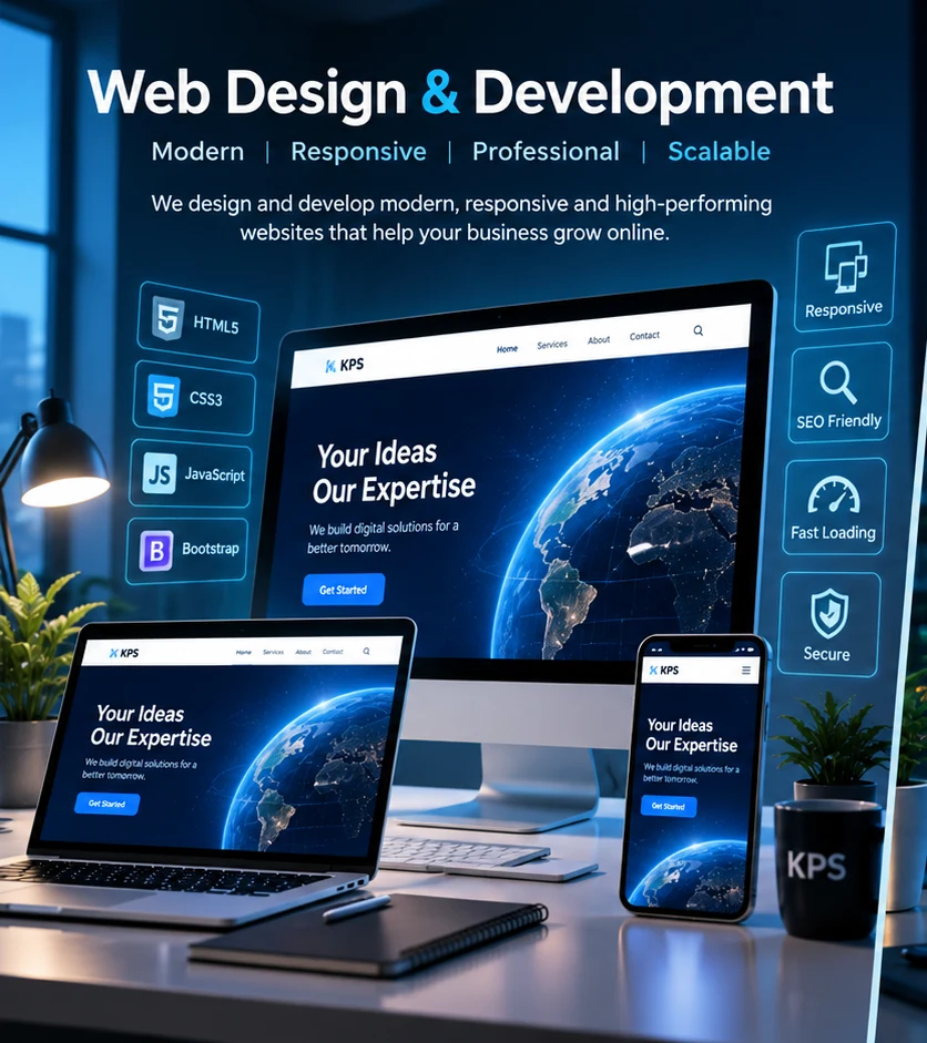Professional web design and responsive website interface